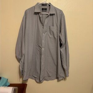 Nordstrom Blue and White Checkered Button-Down Shirt